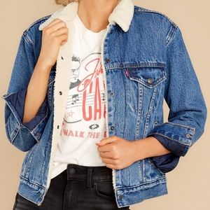 Anthropologie Levi Sherpa Jean Jacket S
